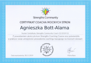 Strengths Community Certyfikat Coacha Mocnych Stron