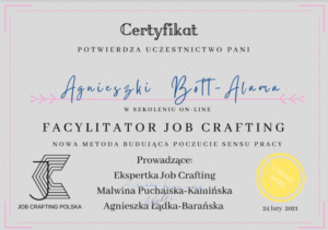 Facylitator Job Crafting Certificate